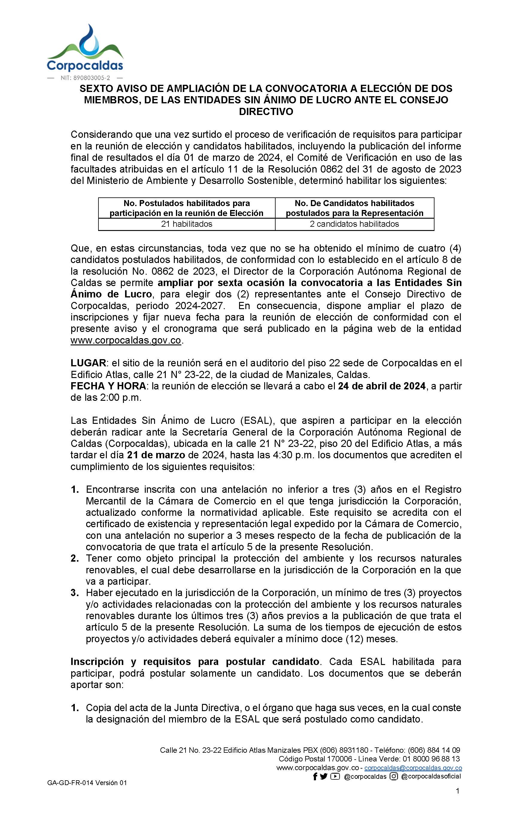 Sexto Aviso - Pagina 1
